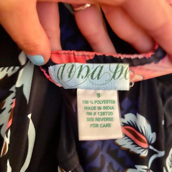 Navy/Pink Floral Open-Back Dress - Picture 6 of 7